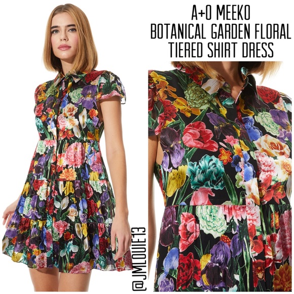Alice + Olivia Dresses Alice Olivia Meeko Garden Floral Shirt Dress